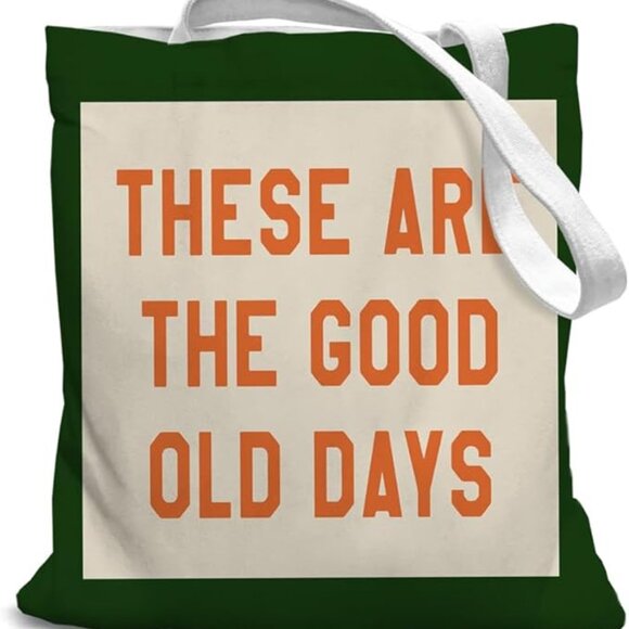 Canvas Tote Cross Body Bag Inspirational Quote - Good Old Days - Picture 1 of 3